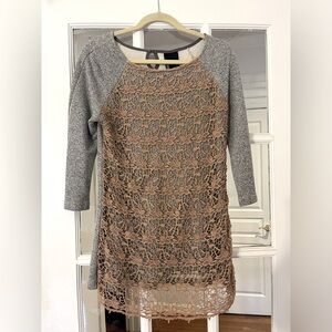 Anthropologie Dolan Crochet Sweatshirt Top size small